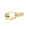conector sma macho de anillo plegable para cable rg 58/u, oro/oro/teflón.