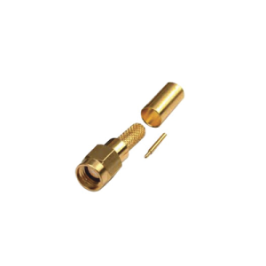 conector sma macho de anillo plegable para cables rg 142/u, lmr 195, oro/oro/teflón.