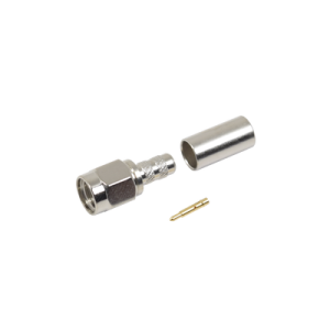 conector sma macho de anillo plegable para cable rg 58/u, niquel / oro / teflón.