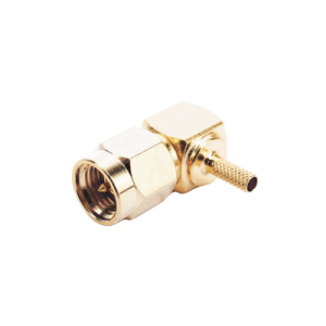 conector sma macho en Ángulo recto para rg 174/u, grupo b, oro/ oro/ teflón.