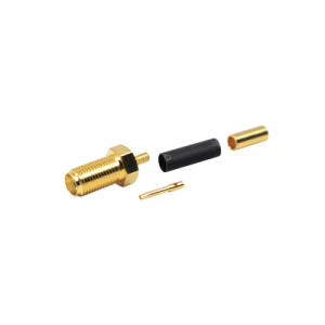 conector sma hembra de anillo plegable para cables rg 174/u, 8216, oro/ oro/ teflón.