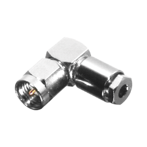 conector sma macho en Ángulo recto, de rosca para rg 174/u, grupo b, níquel/ oro/ teflón.â€‹