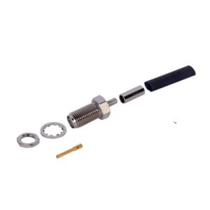 conector sma hembra, montaje chasis en d plano, de anillo plegable para rg 174/u.