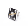 conector sma hembra, montaje de panel cuadrado, 4 perforaciones, soldable, niquel/ oro/ teflón.