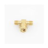 adaptador en t, de conector sma macho a doble sma hembras, oro/ oro/ teflón.