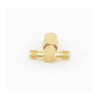adaptador en t, de conector sma macho a doble sma hembras, oro/ oro/ teflón.
