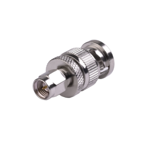 adaptador en línea de conector sma macho a bnc macho, níquel/ oro/ teflón.