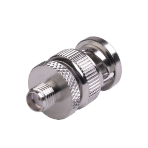 adaptador en línea de conector sma hembra a bnc macho, níquel/ oro/ teflón.
