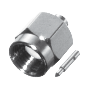 conector sma macho para cable semi rígido de 0.085" de diámetro, níquel/ oro/ teflón.