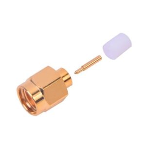 conector sma macho para cable semi rígido de 0.141" de diámetro, oro/ oro/ teflón.