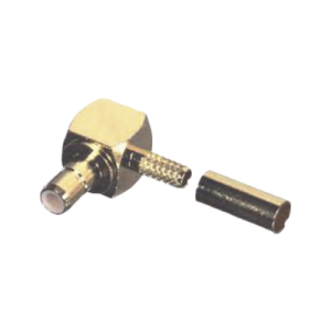 conector smb hembra (jack) en Ángulo recto, (pin macho), anillo plegable para rg 174/u, oro/ oro/ teflón.