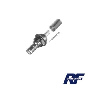conector smb hembra para panel en d plano, de anillo plegable para rg 174/u.