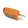 probador de tomacorrientes estándar, con secuencia de luces para indicar un cableado correcto/incorrecto.