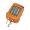 probador de tomacorrientes estándar, con secuencia de luces para indicar un cableado correcto/incorrecto.