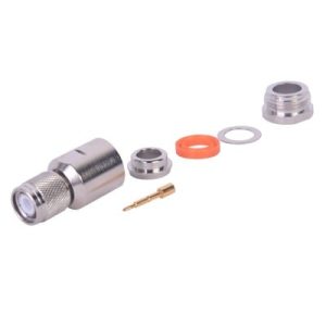 conector tnc macho de rosca izquierda métrica, tipo rosca para rg 8/u, 9913, lmr 400, cnt 400 del grupo i, plata/ oro/ teflón.