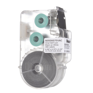 casete de 450 etiquetas autolaminadas de 12.7 x 19.1 mm, para cables de 2 a 4 mm de diámetro, Área de impresión color blanco
