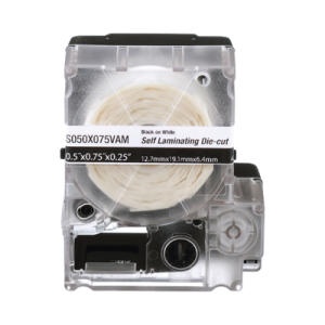 casete de 425 etiquetas autolaminadas de 12.7 x 19.1 mm, para cables de 2 a 4 mm de diámetro, Área de impresión color blanco