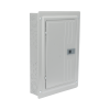 centro de carga trifásico 3 fases, 4 hilos para interruptores qp, de 12 polos 24 circuitos, 120/240vca, barras de aluminio 125 amp, nema 1, uso interior. incluye tapa.