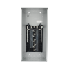 centro de carga trifásico 3 fases, 4 hilos para interruptores qp, de 24 polos 42 circuitos, 120/240vca, barras de aluminio 200 amp, nema 1, uso interior. incluye tapa.