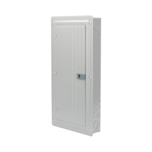 centro de carga trifásico 3 fases, 4 hilos para interruptores qp, de 24 polos 42 circuitos, 120/240vca, barras de aluminio 200 amp, nema 1, uso interior. incluye tapa.