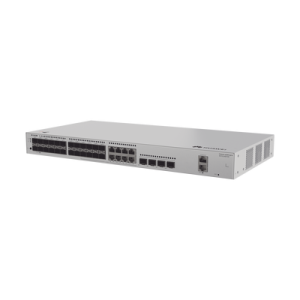 switch de distribución/core gigabit administrable capa 3 / 24 puertos 1ge sfp ( combo con 8 puertos 10/100/1000 mbps) / 4 puertos 10ge sfp+ uplink / erps / rutas estáticas / istack / administración nube gratis