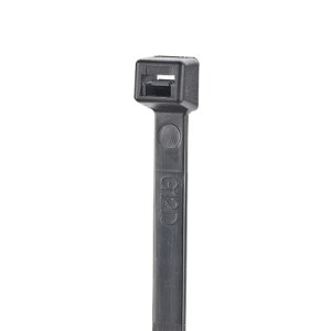 cincho de nylon 6.6 stronghold™, 160mm largo x 2.5mm ancho, color negro, exterior resistente a rayos uv, paquete de 100pz