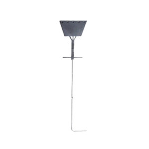 ancla de piso tipo paleta 5 orificios para retenida. placa: 3/4", redondo: 1", altura: 210 cm. galv. inmersión.