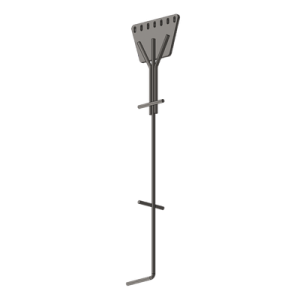 ancla de piso tipo paleta 7 orificios para retenida. placa: 3/4", redondo: 1", altura: 210 cm. galv. inmersión.