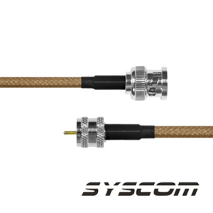 jumper de 30cm con cable cable lp142 con conectores bnc macho/mini uhf macho.