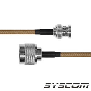 jumper con cable lp142 de 60 cm, con conectores bnc macho a n macho.