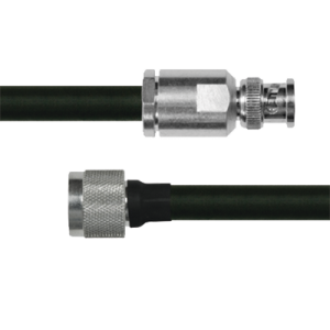 cable coaxial rg 214/u de 110 cm, en 50 ohm, 0.425", cd 4 ghz, con conectores bnc macho a n macho.