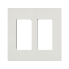 tapa color blanco satin snow para interruptor o dimmer lutron, 2 gang, limpio y moderno