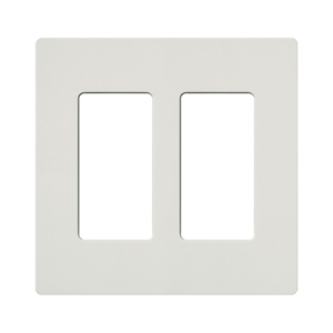 tapa color blanco satin snow para interruptor o dimmer lutron, 2 gang, limpio y moderno