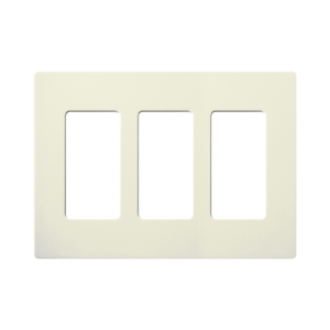 tapa color blanco biscuit para interruptor o dimmer lutron, 3 gang, limpio y moderno