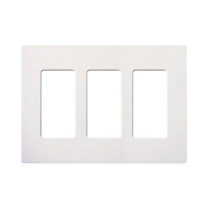 tapa color blanco snow para interruptor o dimmer lutron, 3 gang, limpio y moderno