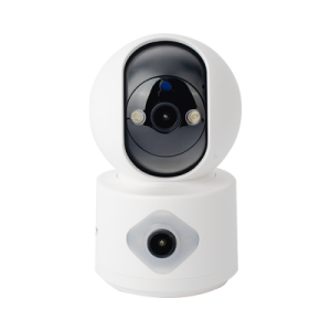 camara doble lente 3mp| wifi| autoseguimiento| detección de movimiento| audio de 2 vias| almacenamiento hasta 128gb