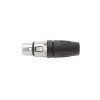 conector hembra xlr de 3 núcleos con carcasa de acero inoxidable y contactos chapados en oro