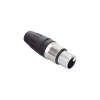 conector hembra xlr de 3 núcleos con carcasa de acero inoxidable y contactos chapados en oro