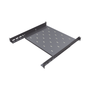 charola para gabinetes y racks de pared de 4 puntos de fijación, profundidad ajustable de 347 a 489 mm