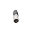 conector macho xlr de 3 nÚcleos con carcasa de acero inoxidable y contactos chapados en oro