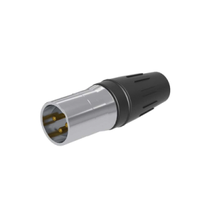conector macho xlr de 3 nÚcleos con carcasa de acero inoxidable y contactos chapados en oro