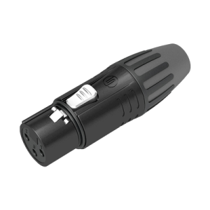 conector xlr hembra | carcasa enchapada en negro | contactos enchapados en plata |