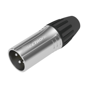 xlr conector de cable macho, carcasa cromada perla, contactos plateados