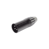 xlr conector de cable macho, carcasa enchapada en negro, contactos enchapados en plata