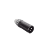 xlr conector de cable macho, carcasa enchapada en negro, contactos enchapados en plata
