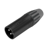 xlr conector de cable macho, carcasa enchapada en negro, contactos enchapados en plata