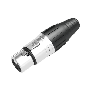 xlr conector de cable hembra, carcasa niquelada, contactos plateados