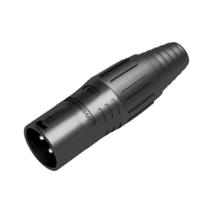 xlr conector de cable macho, carcasa enchapada en negro, contactos enchapados en plata
