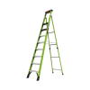 escalera de 3.05 m capacidad máxima de 170 kg, inclinada, de fibra de vidrio con almohadilla de pared giratoria.