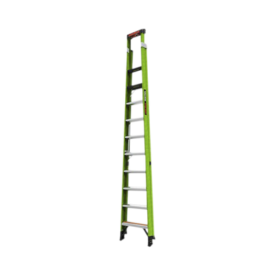 escalera de 3.65 m capacidad máxima de 170 kg, inclinada, de fibra de vidrio con almohadilla de pared giratoria. escalera de 3.65 m capacidad máxima de 170 kg, inclinada, de fibra de vidrio con almohadilla de pared giratoria.